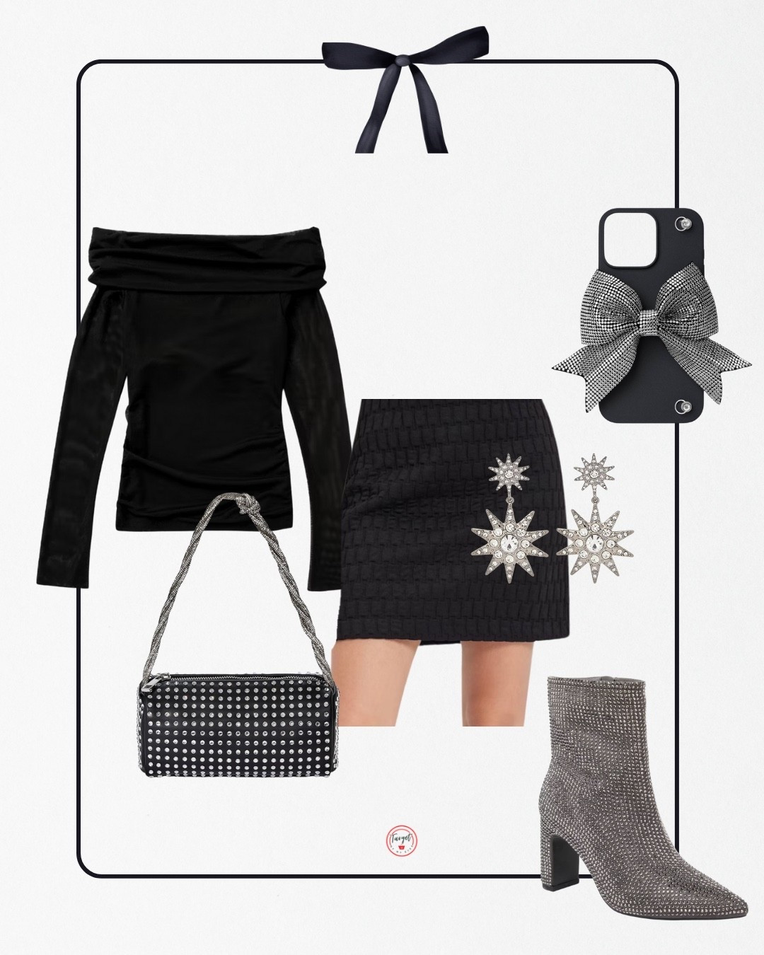 Target Style Holiday Looks New Year’s Eve off shoulder top, quilted skirt, rhinestone shoulder bag, drop earrings, bow iPhone case, and heel boots #target #targetstyle #holidaylooks #newyearseve #nye

#LTKHoliday #LTKGiftGuide #LTKHome