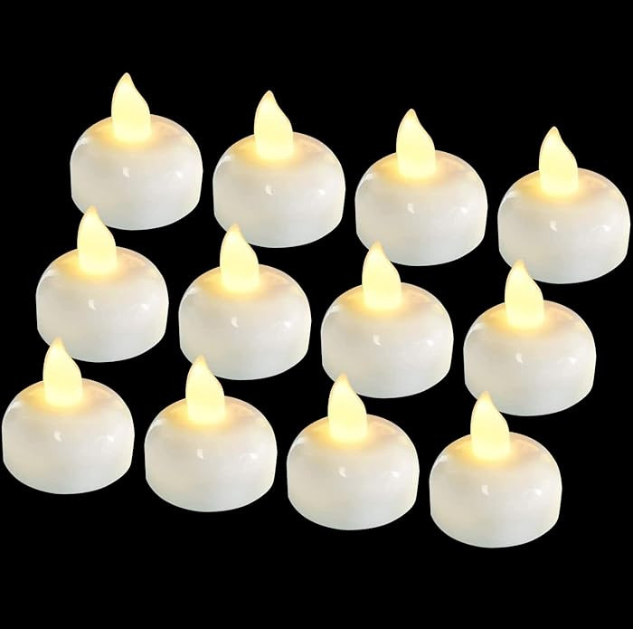 12 Pack Waterproof Flameless Floating Tealights, Christmas Battery tealights, Battery Operated Fl... | Amazon (US)