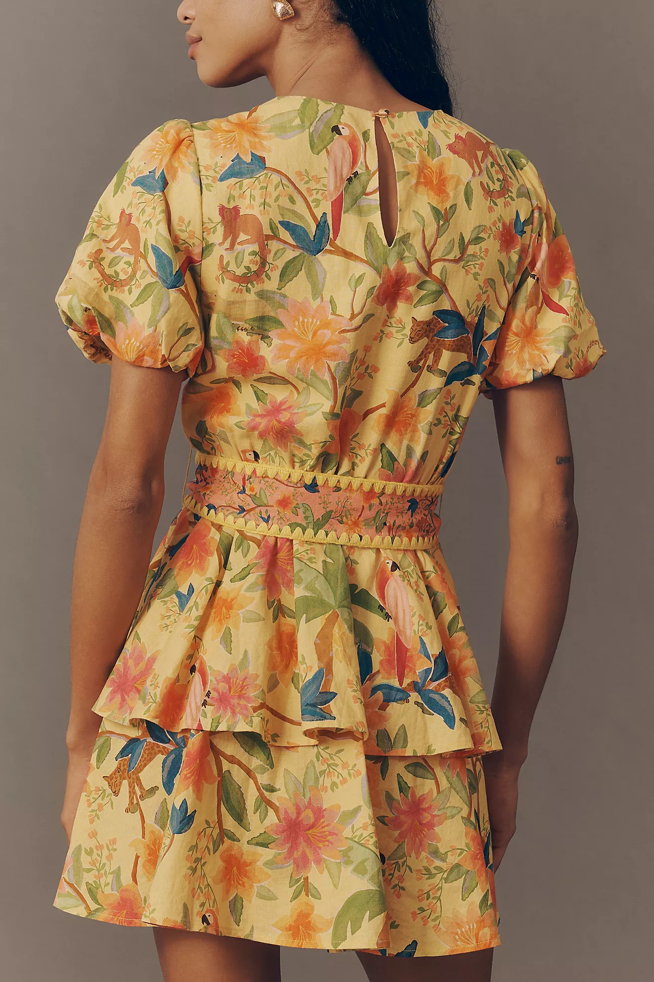 Farm Rio x Anthropologie Belted Tiered Mini Dress | Anthropologie (US)