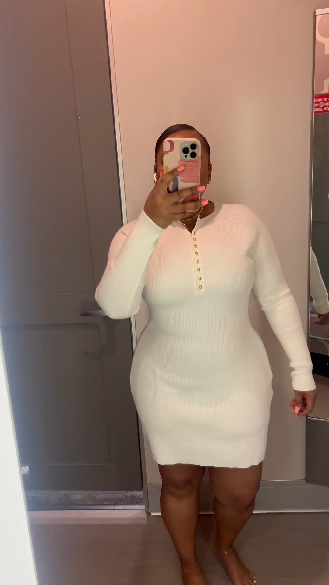 With some knee boots 🤏🏾 yes 🙌🏾 
Size medium this dress has lots of stretch 

#LTKdayinmylife #LTKMidsize #LTKgrwm