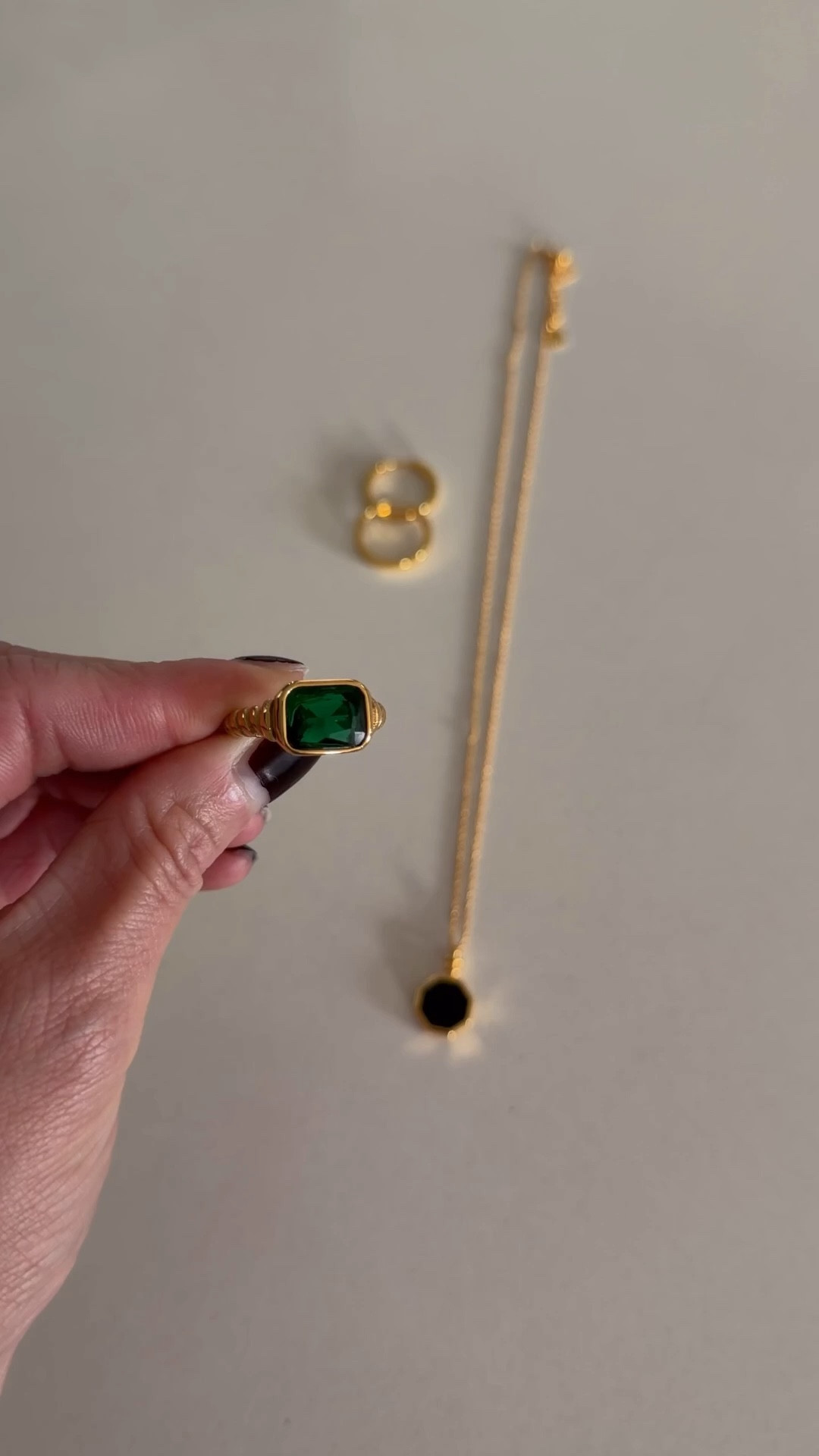 Jewelry of the day ⚡️ Had to share the jewelry I am wearing today. The quality is amazing and it’s affordable. This emerald ring looks vintage but you won’t believe the price. 

Necklace, earrings, ring, The Stylizt 




#LTKootd #LTKFindsUnder50 #LTKFindsUnder100