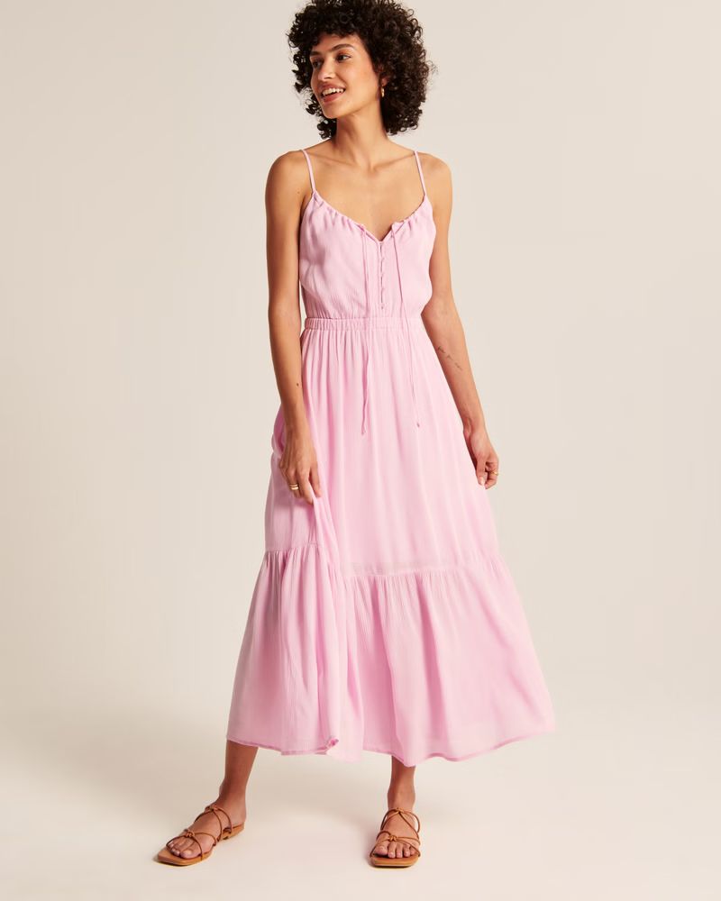 Women's Easy Waist Midaxi Dress | Women's Dresses & Jumpsuits | Abercrombie.com | Abercrombie & Fitch (US)