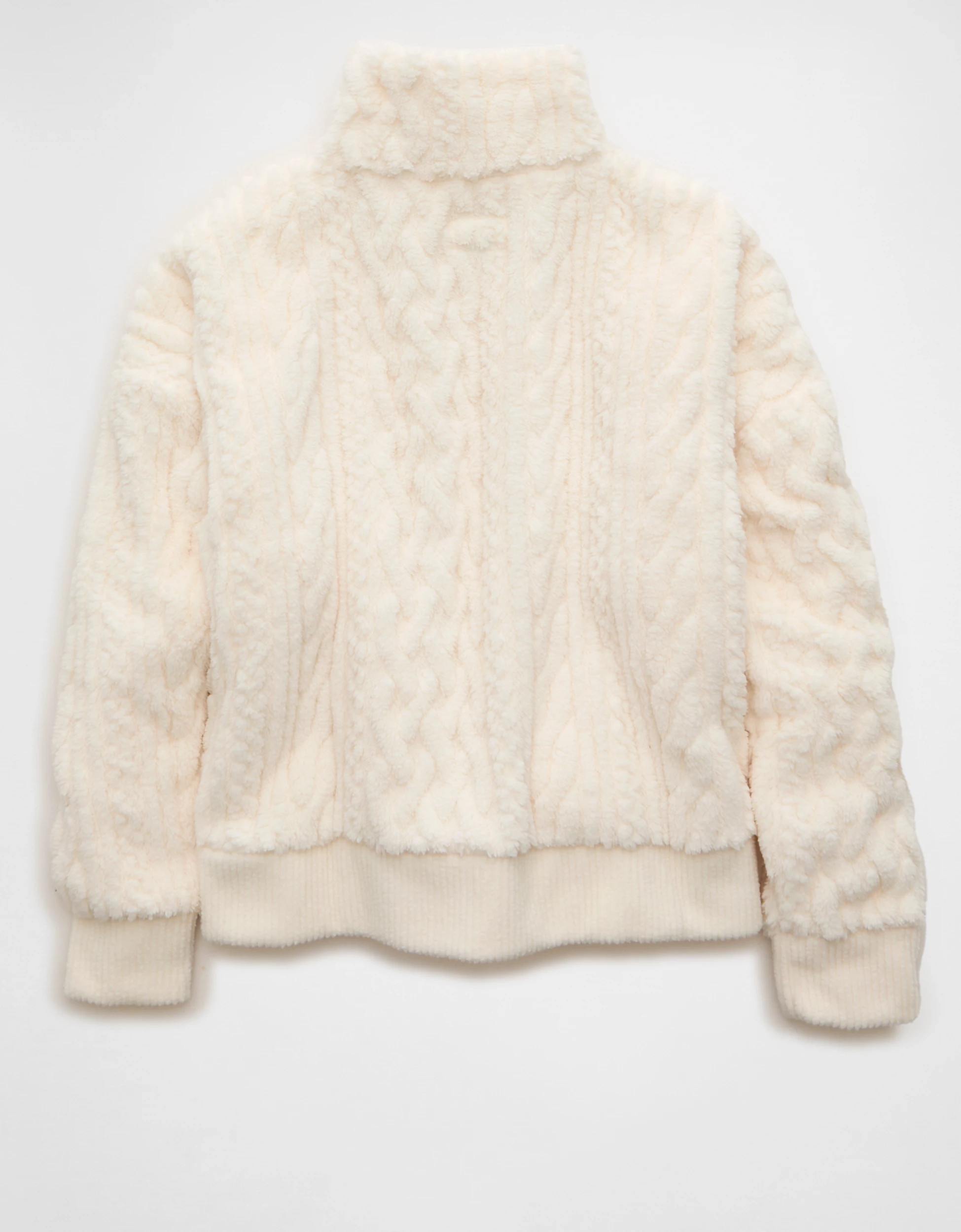 AE Cable Sherpa Full-Zip Sweatshirt | American Eagle Outfitters (US & CA)