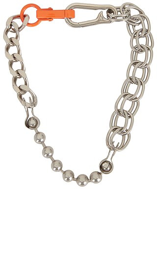 Multichain Necklace in Silver & Orange | Revolve Clothing (Global)