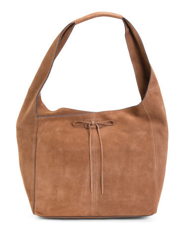 Suede Clem Hobo With Center Bow Closure | TJ Maxx