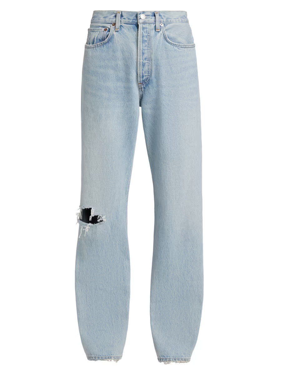Agolde Kelly Distressed High-Rise Jeans | Saks Fifth Avenue | Saks Fifth Avenue