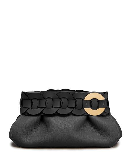 Chloe Darryl Small Braided Ring Clutch Bag | Neiman Marcus