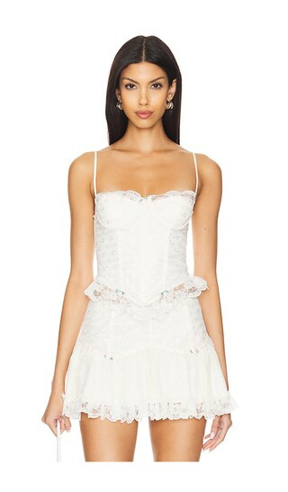 Ceila Bustier Top in Ivory | Revolve Clothing (Global)