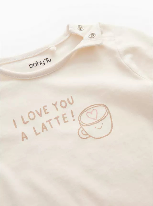 Love You A Latte Slogan T-Shirt Up to 3 mths | Tu Clothing