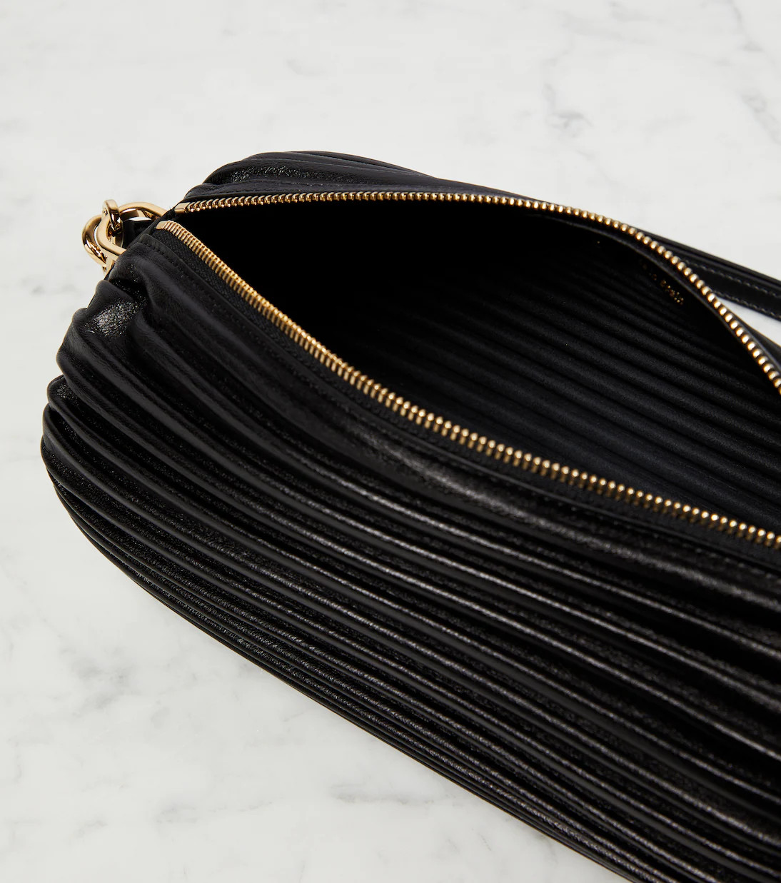 Bracelet pleated leather shoulder bag | Mytheresa (US/CA)