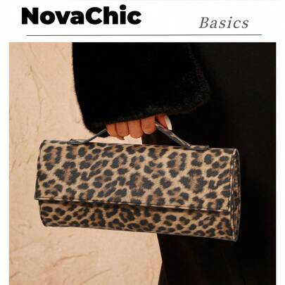 1pc Women's 2-Way Leopard Print Top Handle Bag, Woven Tote Bag, Fashionable, Simple, Elegant, Versatile, Classic, Gold, Suitable For Office, Commuting | SHEIN
