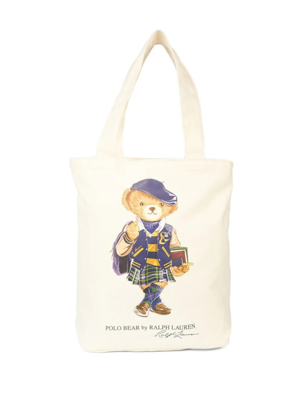 POLO RALPH LAUREN KIDS Bear-print tote bag - Neutrals | Farfetch Global
