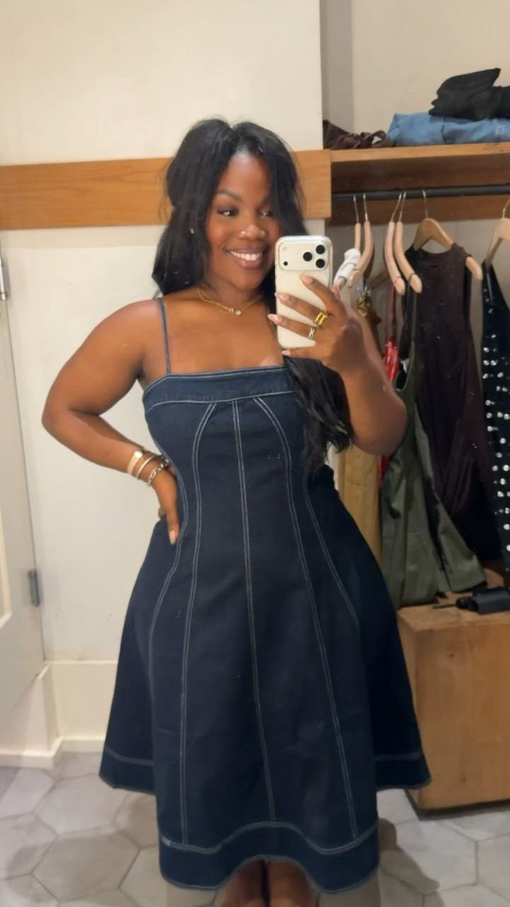 Gorgeous denim dress with pockets 👖🙌🏾 

I would size down to medium! 

Linking the rest of my Anthropologie try on below! 

Spring dresses, spring outfits 2026, Easter dresses, Easter outfits, Emmy Petit

#LTKMidsize #LTKPetite #LTKSeasonal