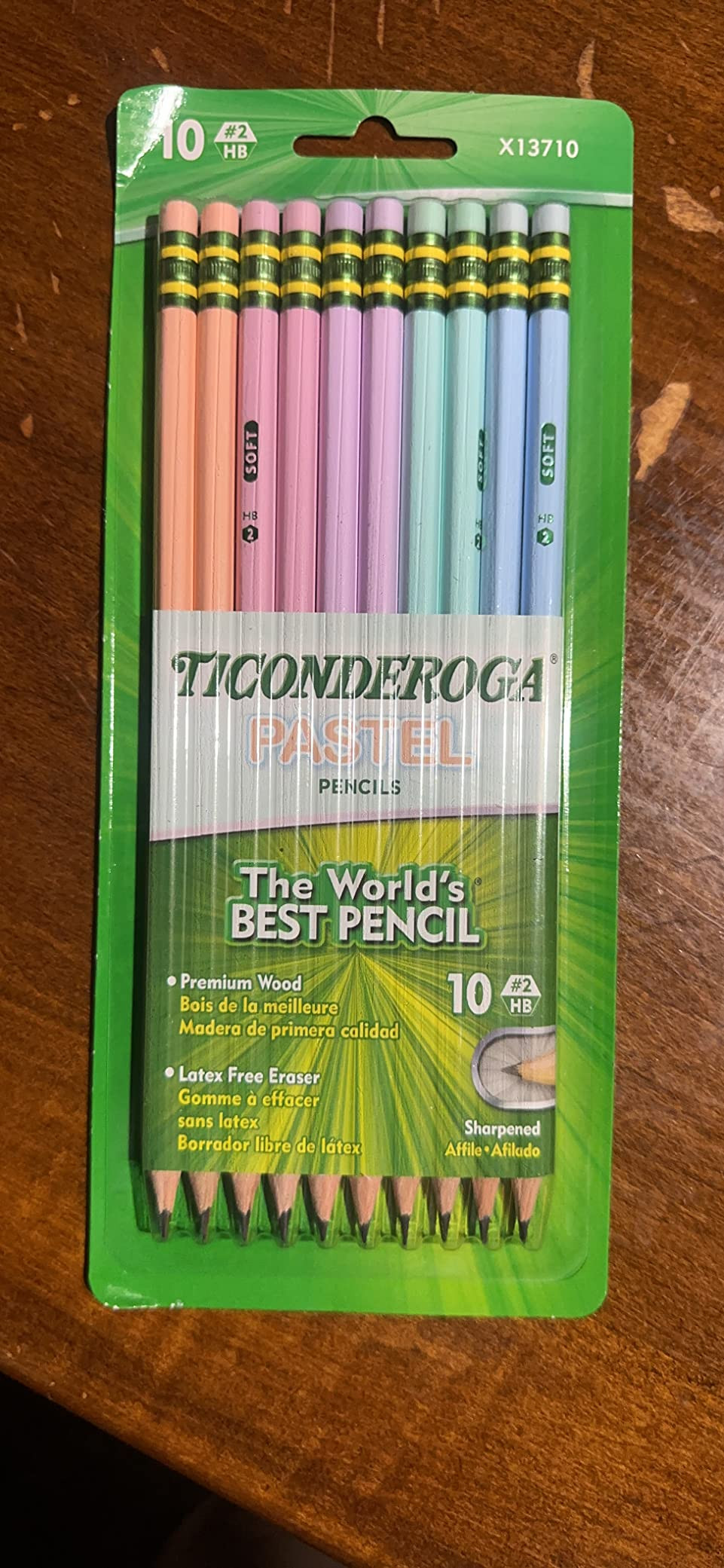 Ticonderoga® Pastel Pencils, 2 Soft, Assorted Colors, Pack Of 10 Pencils | Amazon (US)