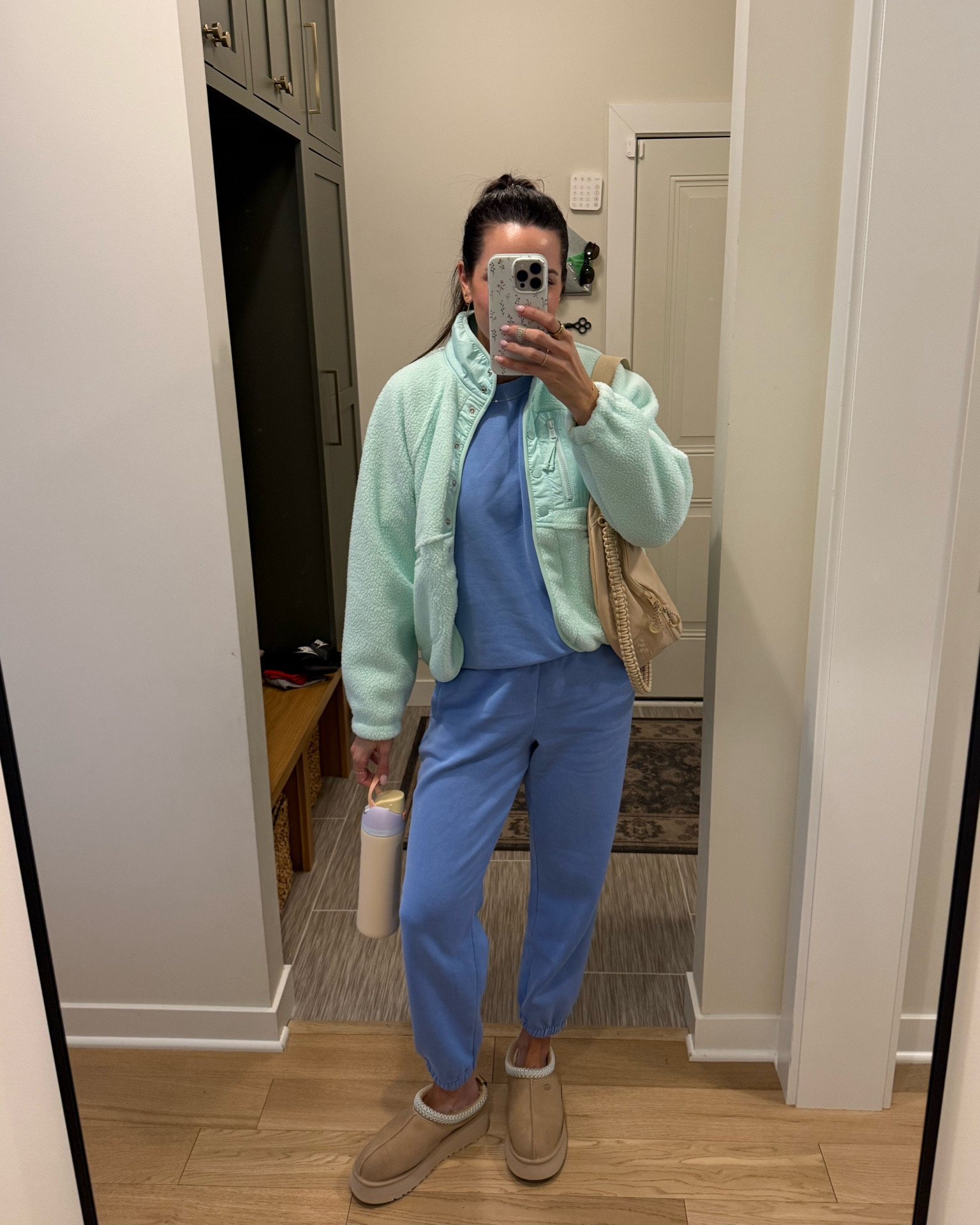 Sweat set comes in a bunch of colors and on sale!! 🩵 

Fleece jacket: true to size (S) but kinda wish I sized up! 
Sweatshirt: sized up to a M
Joggers: sized up to a M (true to size though!) 
Uggs: size up for half sizes 

Postpartum outfit / lounge set / matching sweat set 

#LTKShoeCrush #LTKFindsUnder50 #LTKSaleAlert