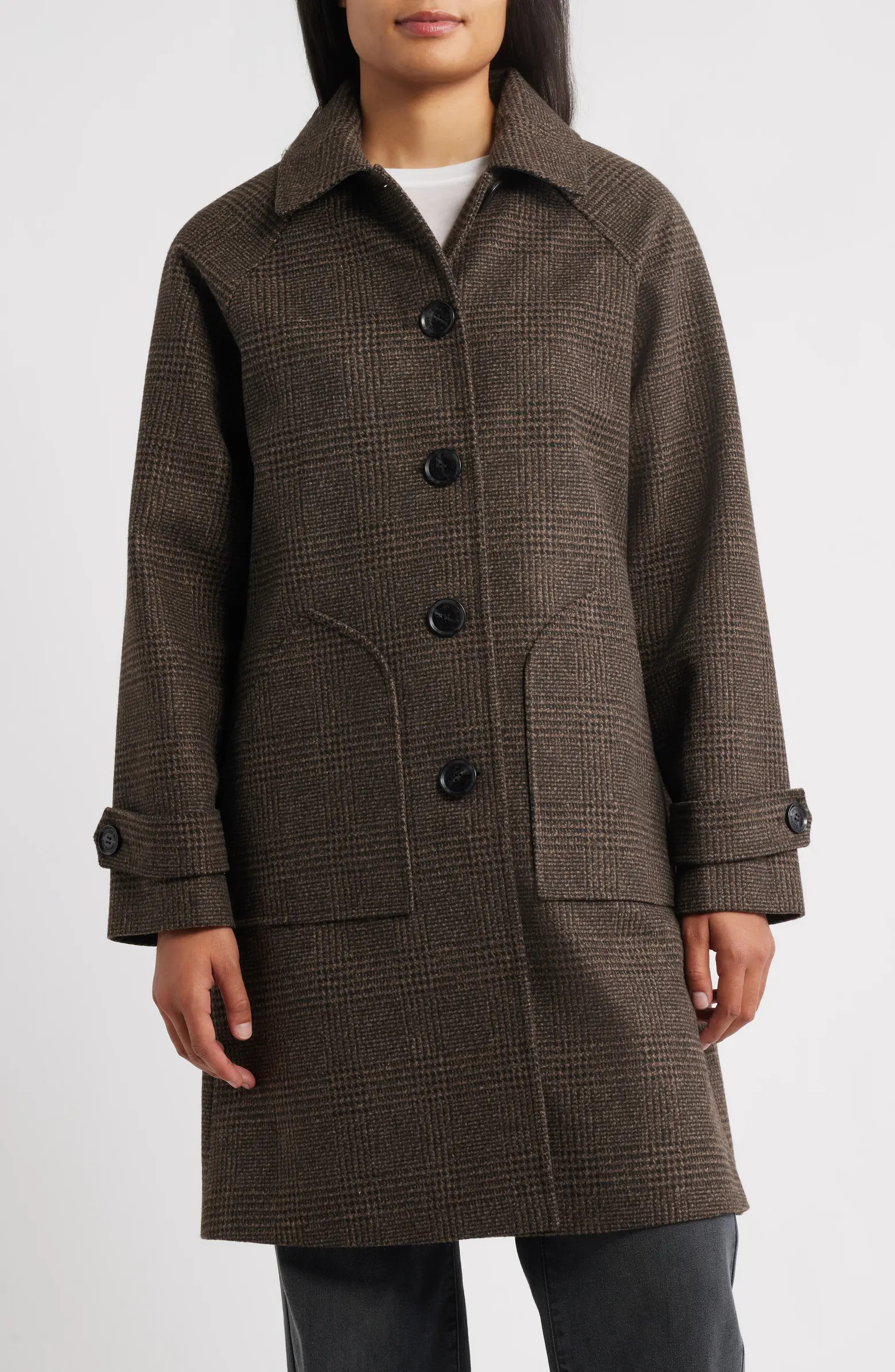 Plaid Slim Balmacaan Coat | Nordstrom