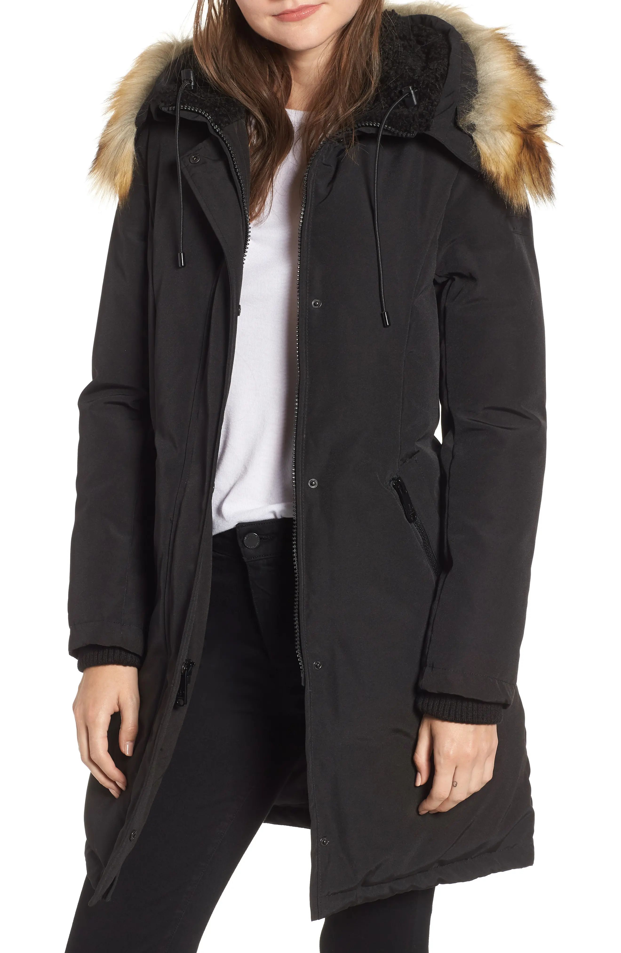 Sam Edelman Faux Fur Trim Down Jacket | Nordstrom