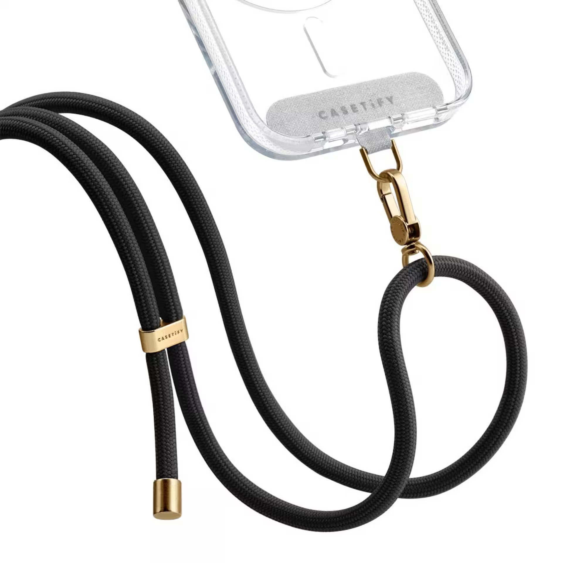 CASETiFY - Rope Cross-body Phone Strap Compatible with Most Cell Phone Devices - Black/Gold | Best Buy U.S.