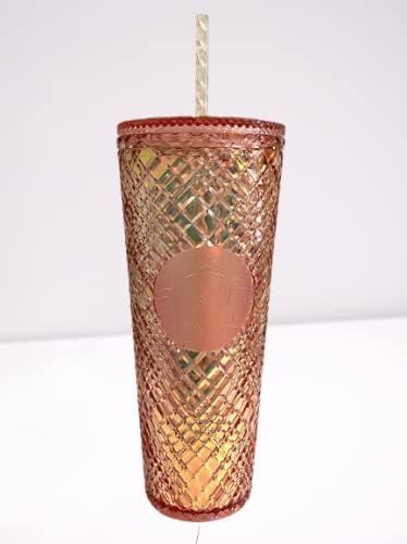 Starbucks 2021 Winter Holiday Jeweled Tumbler Cold Cup 24oz Rose Gold Christmas | Amazon (US)