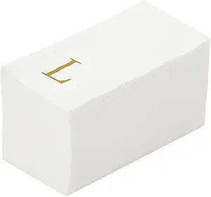 Luxenap 15.8 X 7.9 Inch Linen-Feel Guest Towels, 50 Lettered Hand Towels - Gold Letter 'L', Sans ... | Amazon (US)