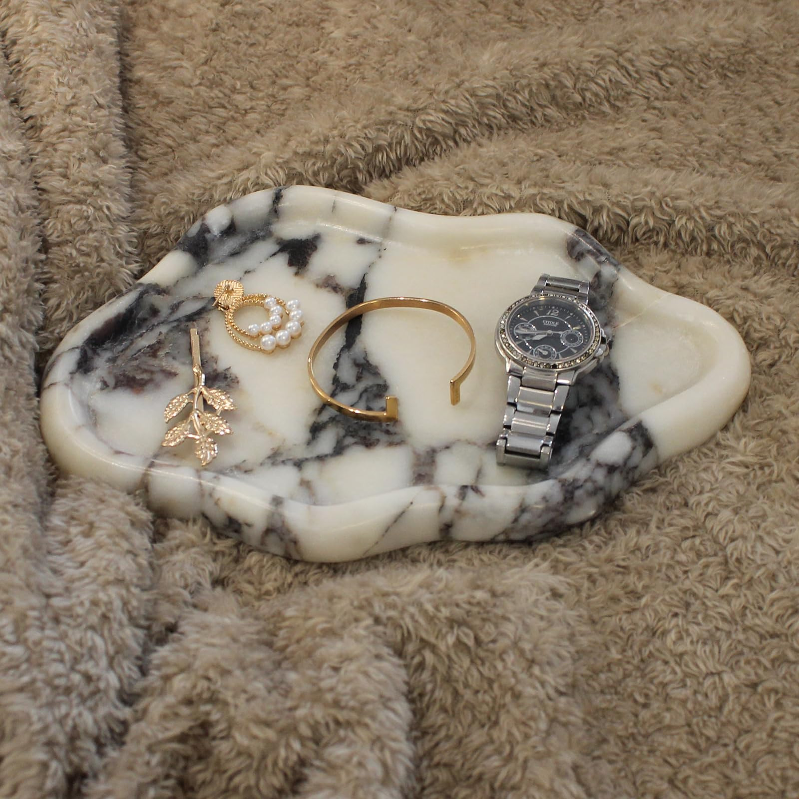 Natural Calacatta Viola Marble Tray Cloud Shape, Jewelry Dish Trinket Dish for Women Gift Home D... | Amazon (US)