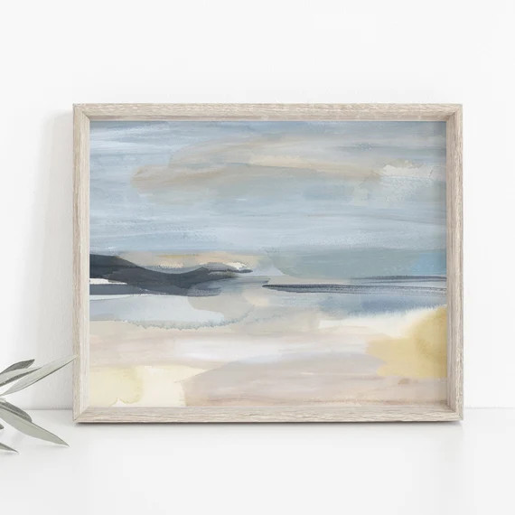 Coastal Wall Art Beach Print Landscape Painting Modern House - Etsy | Etsy (US)
