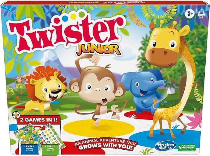 Hasbro Gaming Twister Junior Game, Animal Adventure 2-Sided Mat, 2 Games in 1, Party Game for Kid... | Amazon (US)