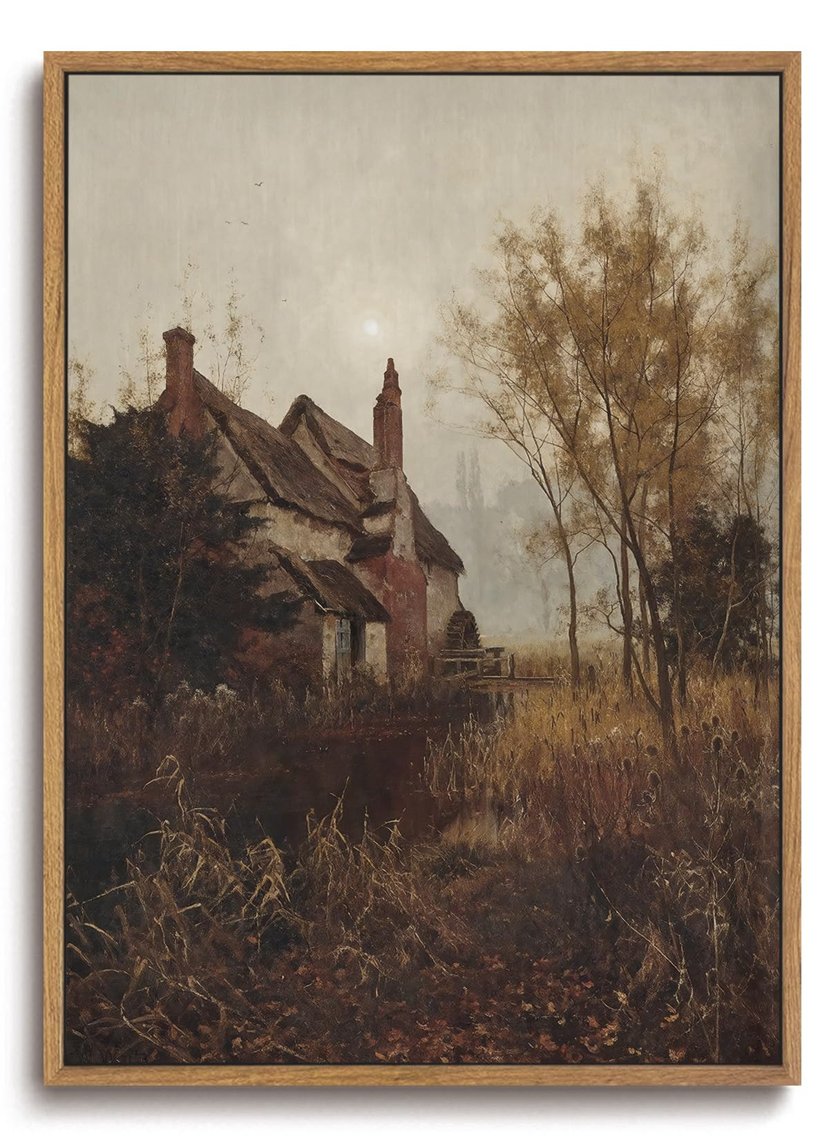 ZZLWBKGL Vintage Framed Wall Art Cottagecore Canvas Art Moody Farmhouse Pictures Rustic Wall Deco... | Amazon (US)