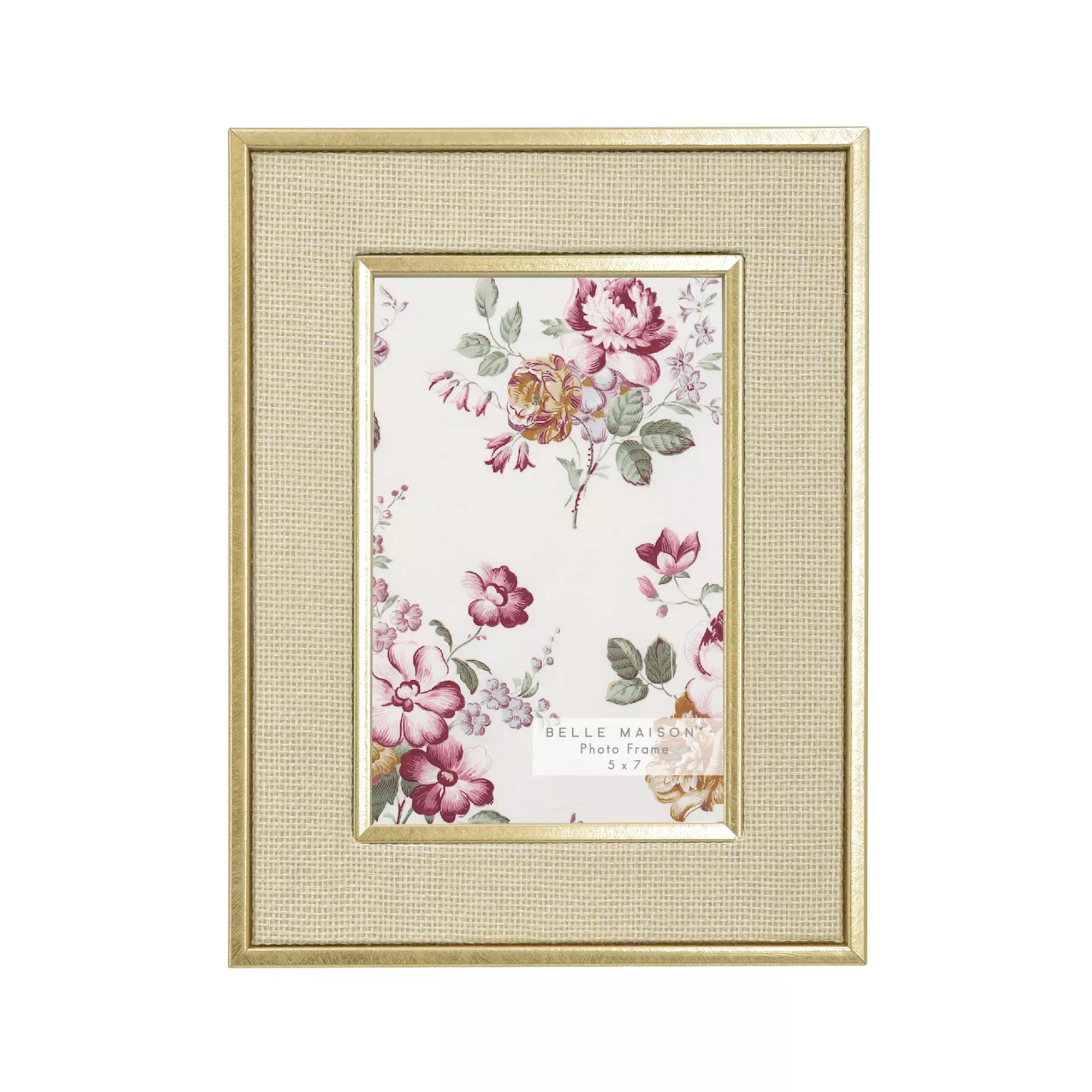 Belle Maison 5" x 7" Ivory Gold Burlap Tabletop Frame | Kohl's