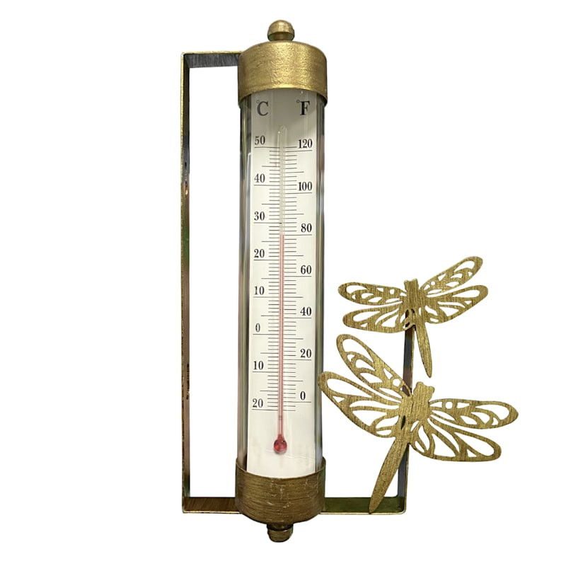 Metal Dragonfly Outdoor Thermometer, 8.8" | At Home