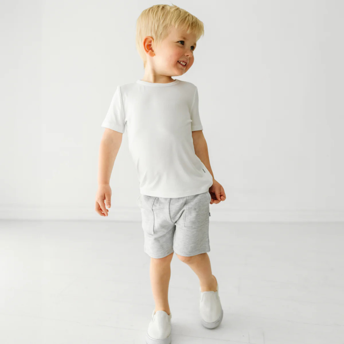 Light Heather Gray Shorts | Little Sleepies