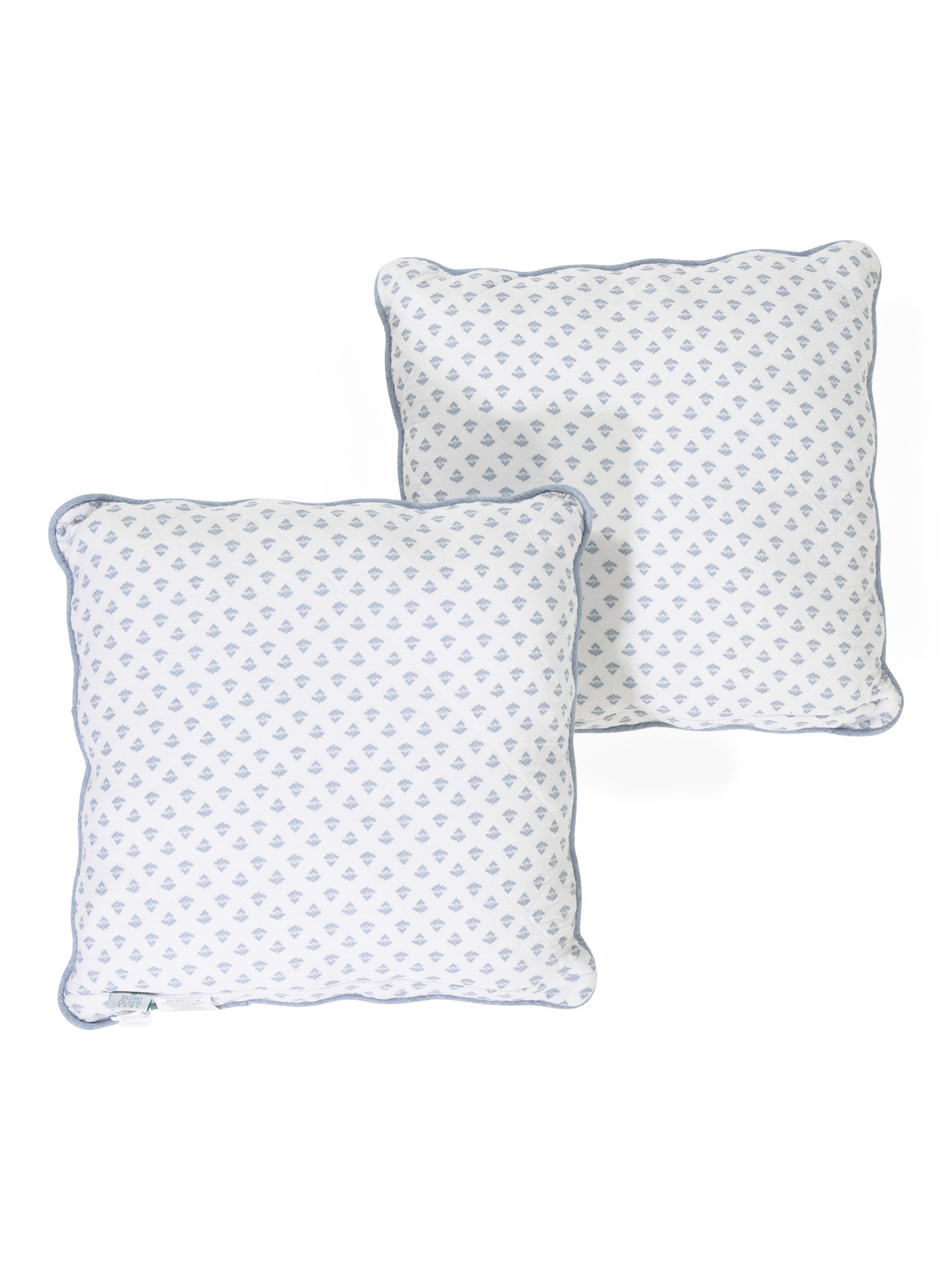 2pk Cotton Seaweed Striped Euro Pillows | TJ Maxx