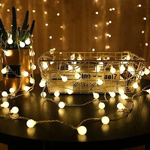 Plug in LED String Lights, 16ft/5m 50 LED Bulb Warm White Globe Fairy Lights for Holiday/Christma... | Amazon (US)