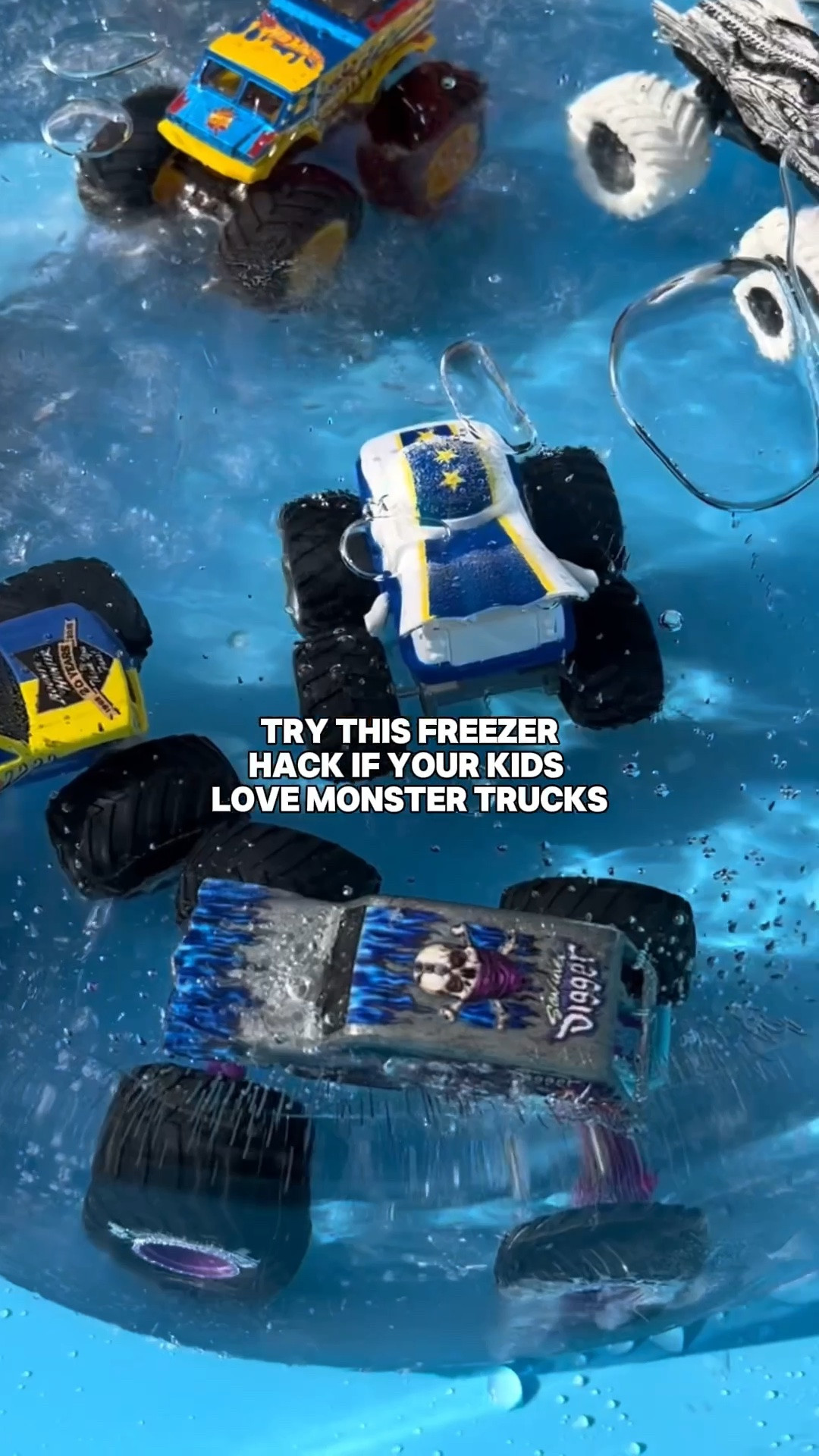 Freeze monster trucks the night before in for a fun filled morning!
