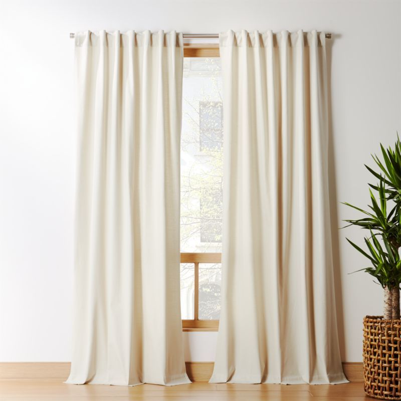 Modern Tan Basketweave Window Curtain Panel 48"x108" + Reviews | CB2 | CB2