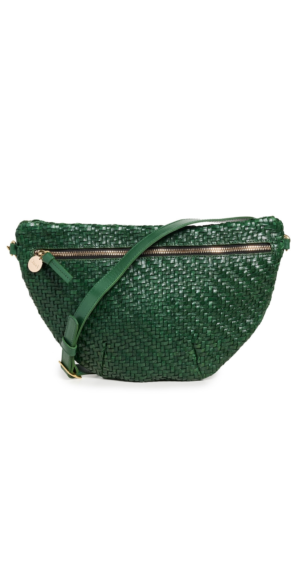 Clare V. Grande Fanny Belt Bag Evergreen Woven Zig Zag One Size | Shopbop