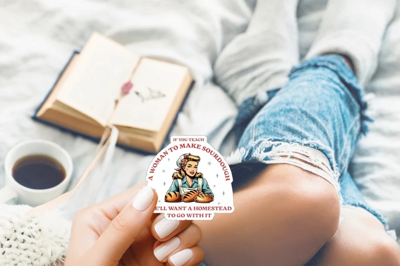 Sourdough Homestead Sticker Homeschool Stickers Retro Homesteader Homesteading Gifts Gift Bread M... | Etsy (US)