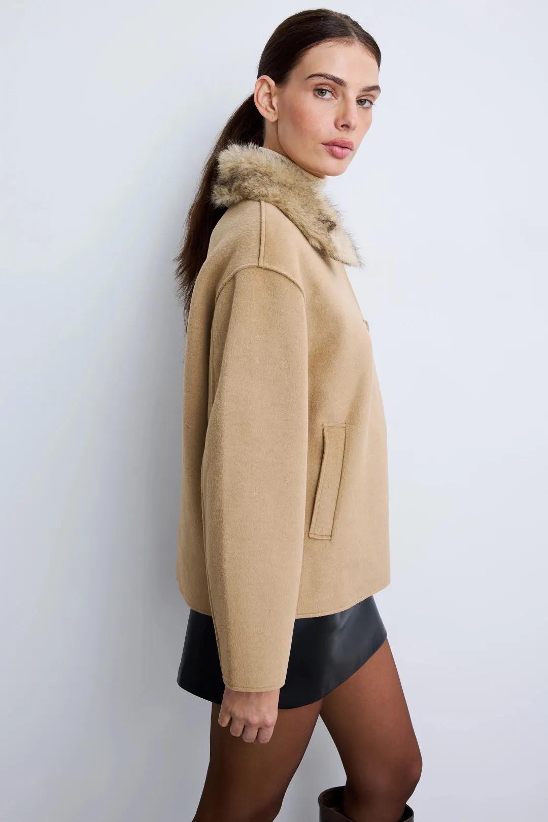 Faux Fur Collar Jacket | Rent the Runway