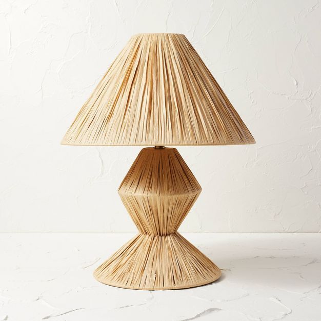 Faux Raffia Table Lamp Brown (Includes LED Light Bulb) - Opalhouse™ designed with Jungalow™ | Target