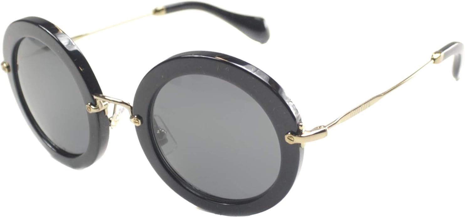 Miu Miu Women's MU 13NS Designer Sunglasses, Black | Amazon (US)