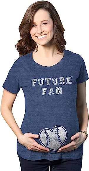 Maternity Future Fan Baseball Heart Pregnancy Tshirt Cute Sports Tee | Amazon (US)