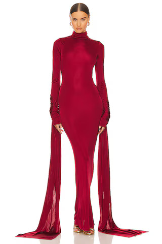 Slinky Jersey Sarong Maxi Dress in Samba Red | Revolve Clothing (Global)