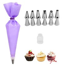 14pcs Purple Piping Bag Set, Stainless Steel Multifunction Piping Tip For DIY | SHEIN