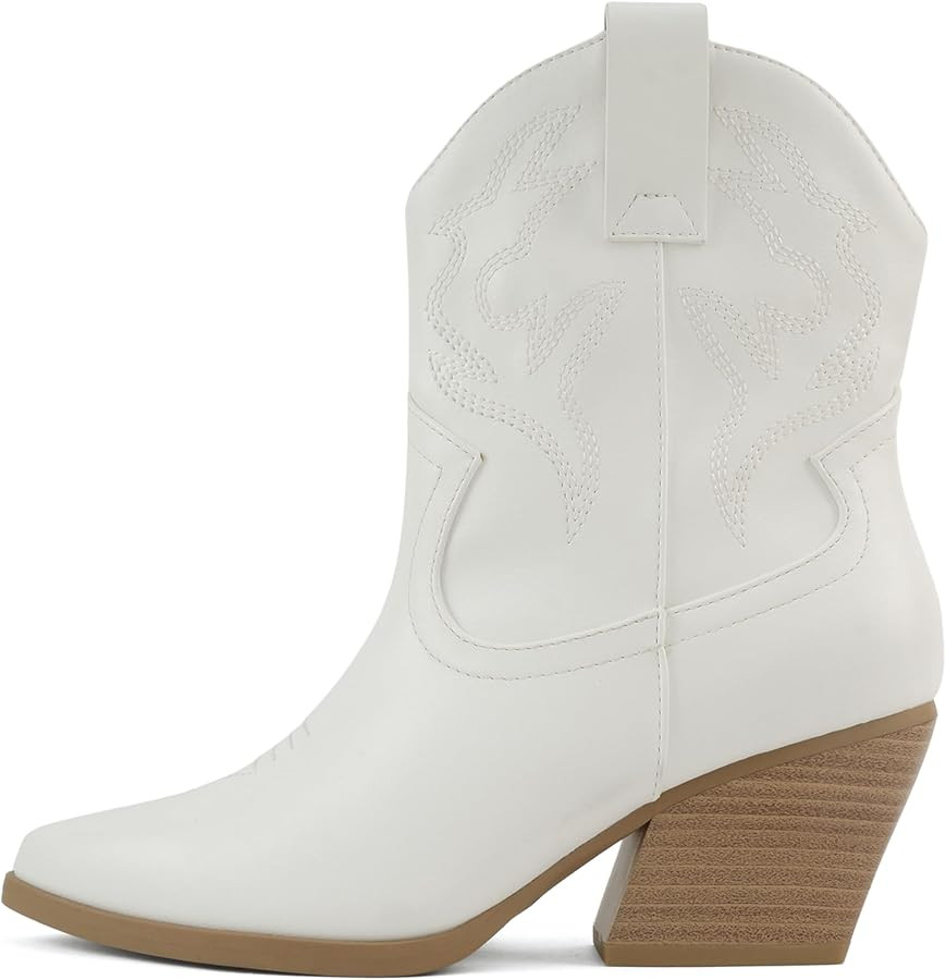Soda “BLAZING” ~ Women Western Bootie Pointe Toe with Low Heel (Wide Fit Available) | Amazon (US)