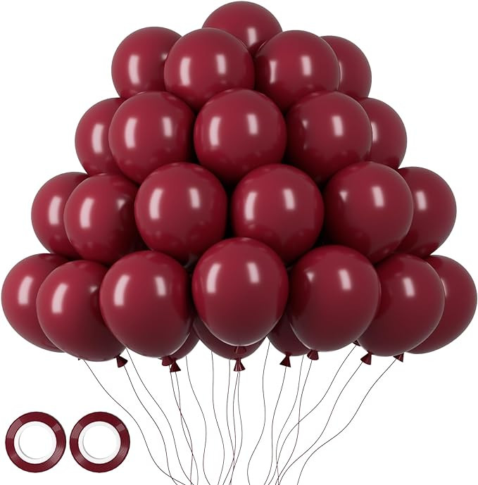105pcs Burgundy Balloons 12inch Maroon Party Latex Balloons for Birthday, Graduation, Baby Shower... | Amazon (US)