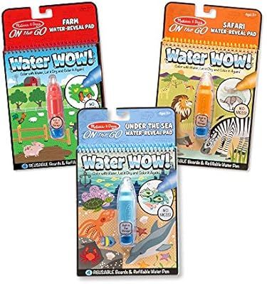 Melissa & Doug Water Wow! 3-Pack (The Original Reusable Water-Reveal Coloring Books - Farm, Safar... | Amazon (US)