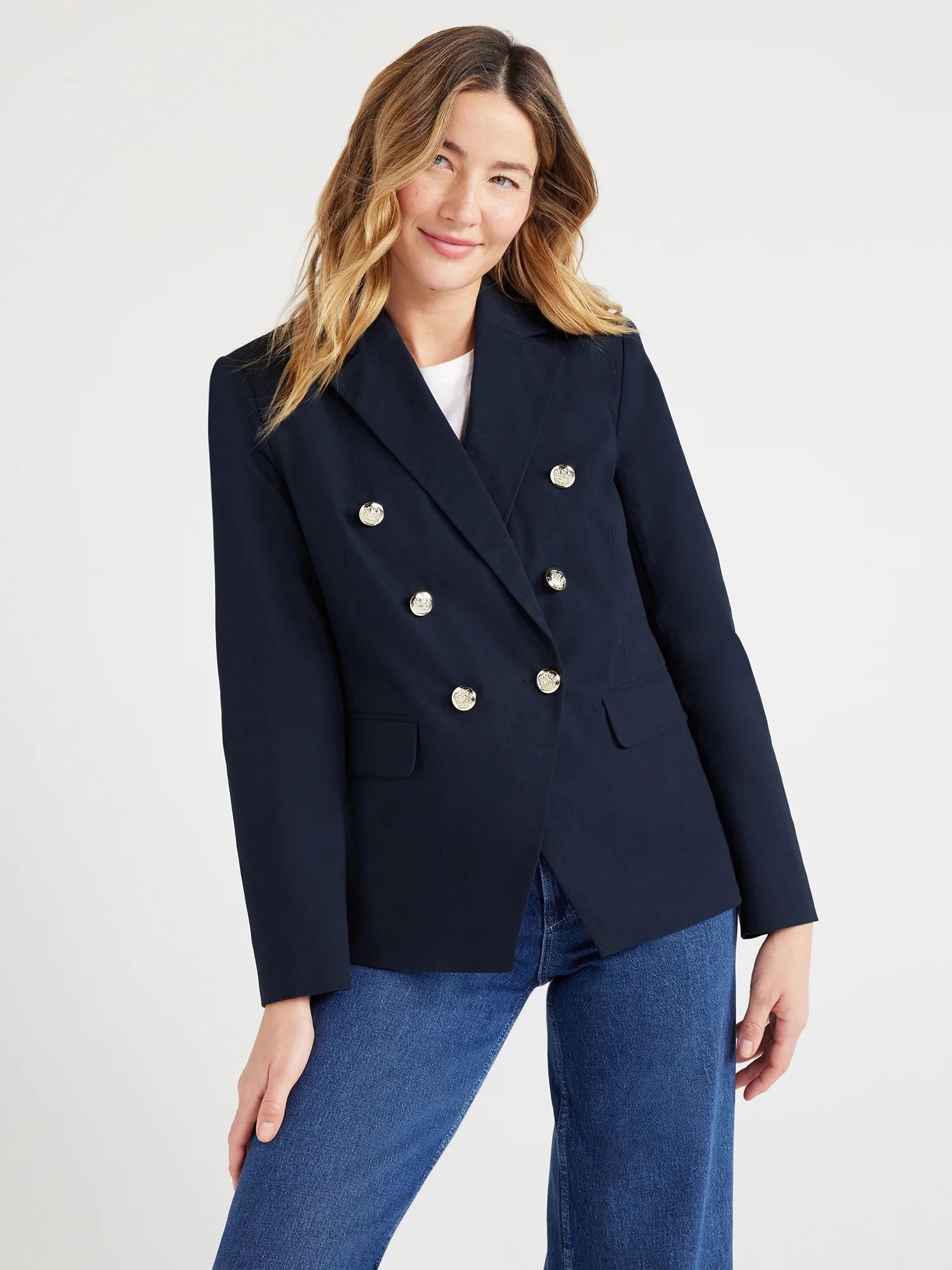 Free Assembly Women’s Double Breasted Blazer, Sizes XS-XXXL | Walmart (US)