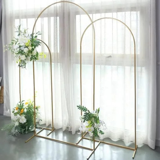 Efavormart 7Ft Metal Frame Wedding Arch, Round Rectangular Backdrop Stand, Floral Display Frame W... | Walmart (US)