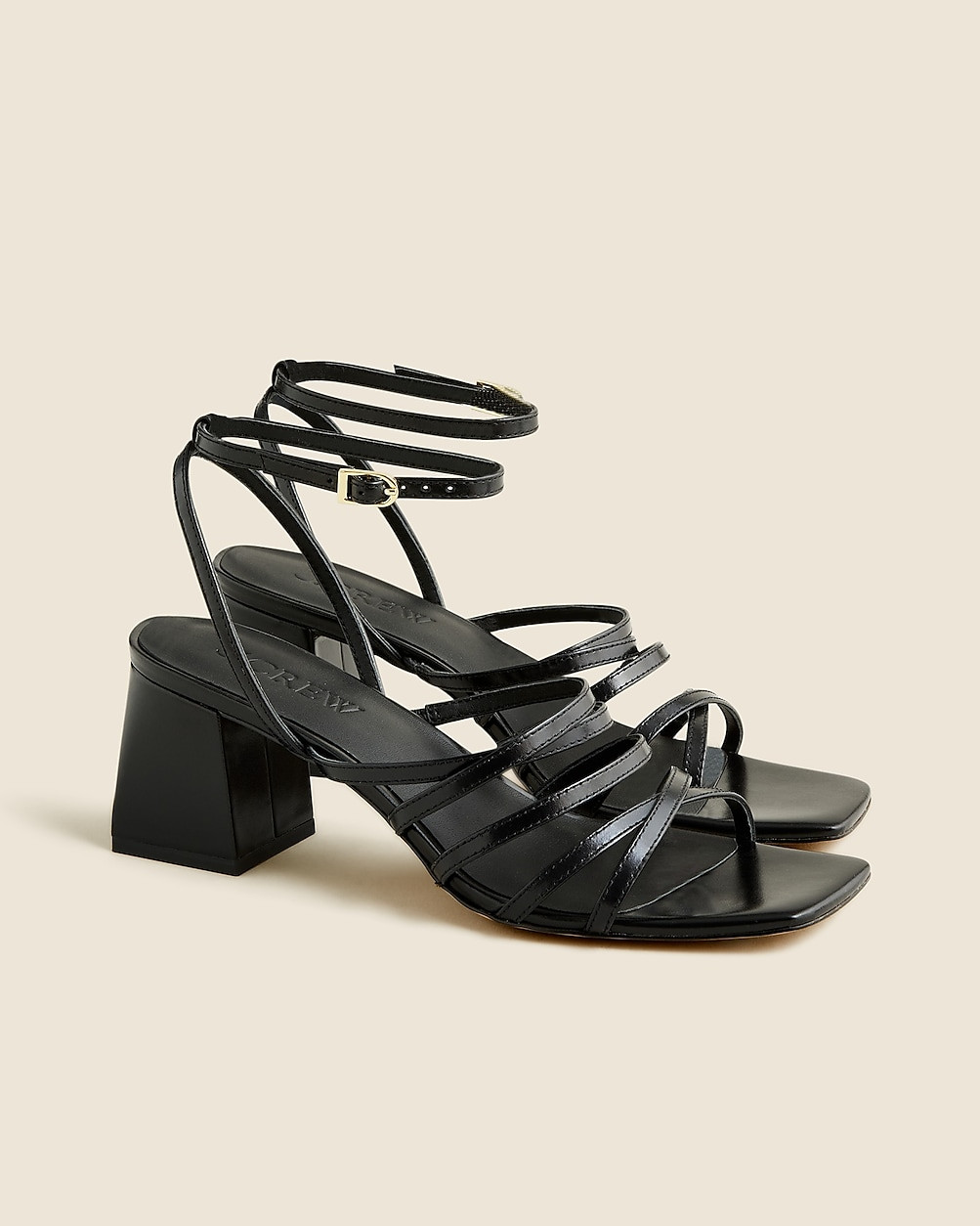 Layne strappy-sandal heels in leather | J. Crew US