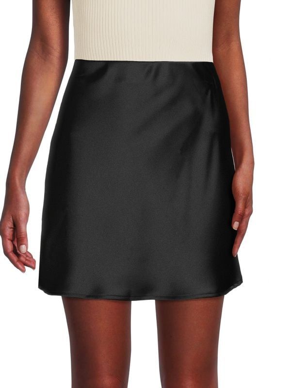 Renee C. Solid Satin Mini Skirt on SALE | Saks OFF 5TH | Saks Fifth Avenue OFF 5TH